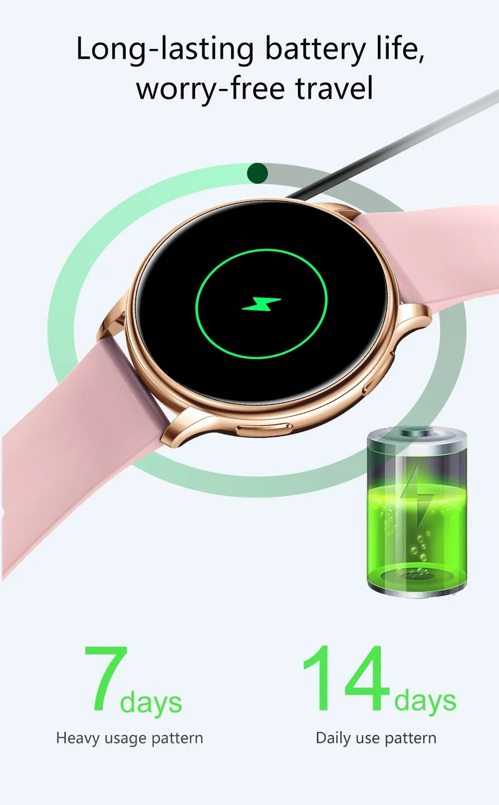 Relógio inteligente para homens, mulheres, Bluetooth Smartwatch